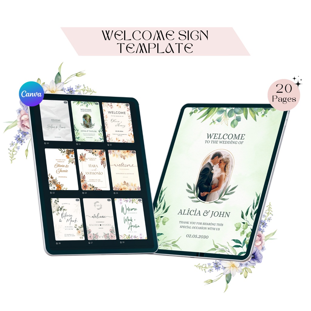 Modèle de panneau de bienvenue